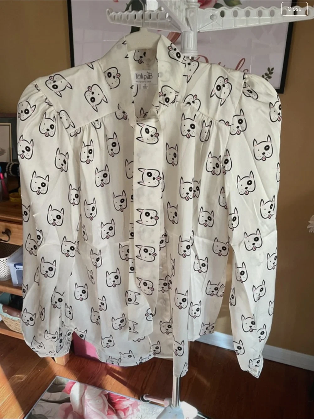 TolipB White Cat Print Button-Up Shirt - Cute Cat Pattern